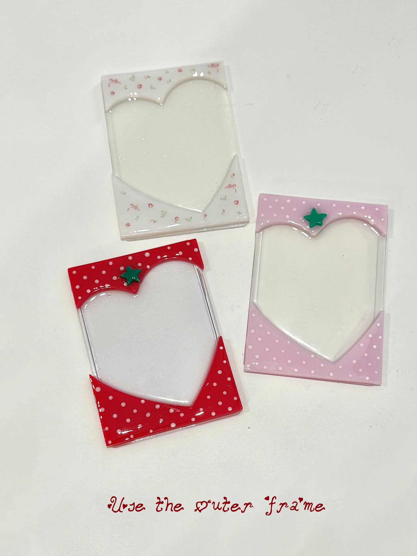 b126 bits mold 2way heart frame toploader bits mold, 3d print, shiny