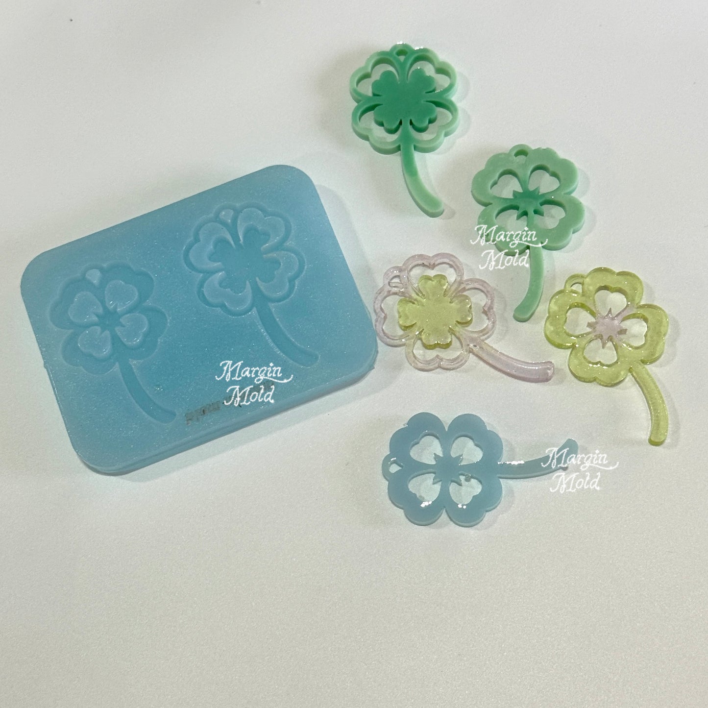 k119 k120 k121 k122 lucky clover keyring mold, arcylic, shiny