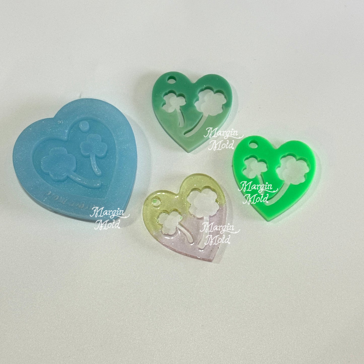 k119 k120 k121 k122 lucky clover keyring mold, arcylic, shiny