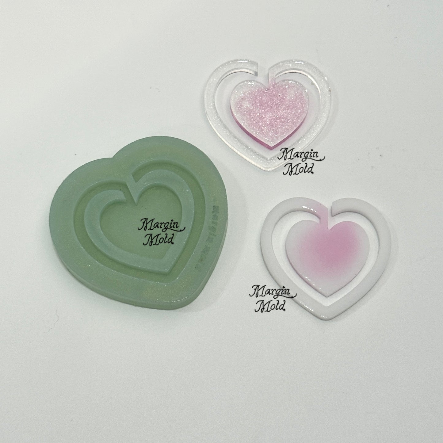 B08 heart bookmark mold, acrylic, shiny