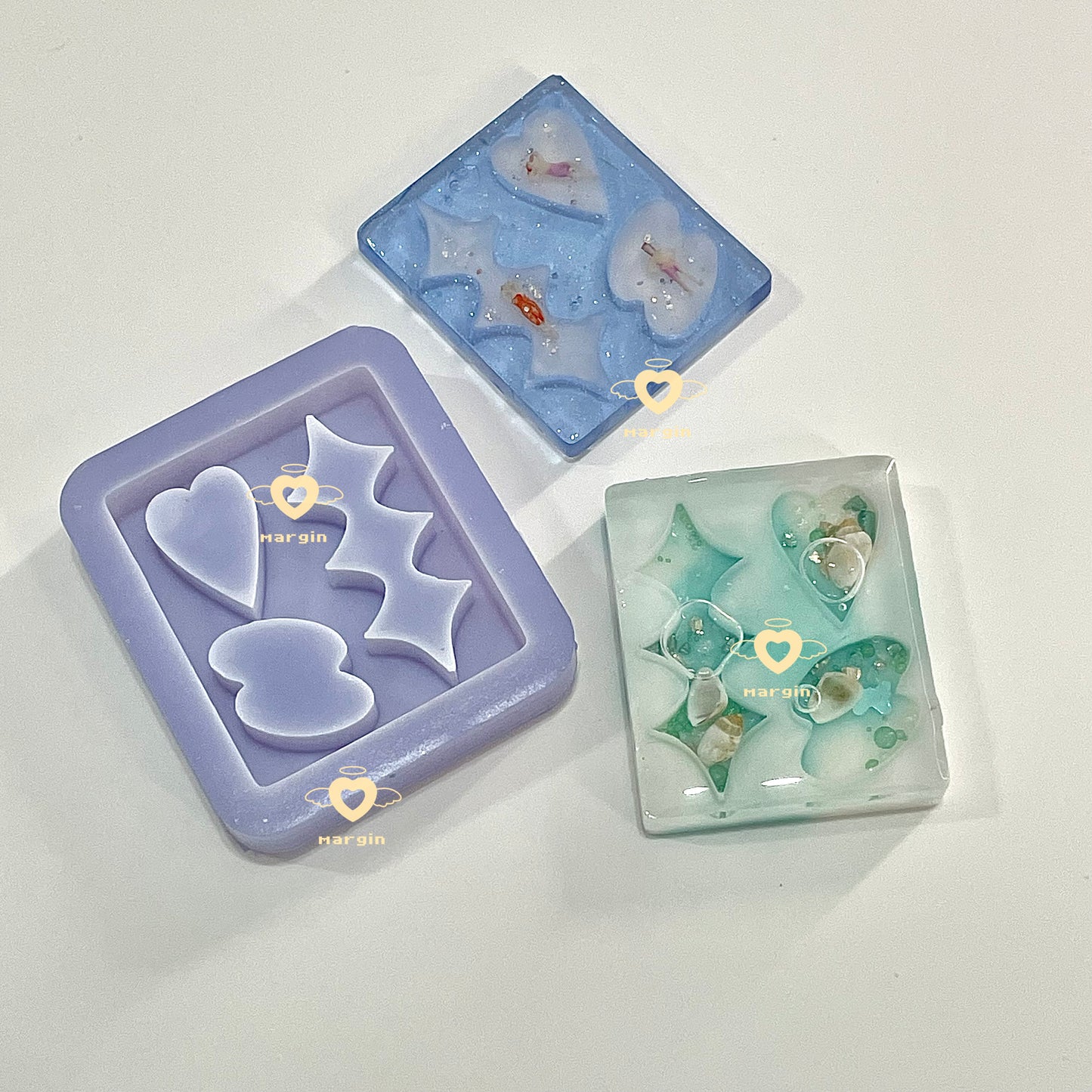 SK216 SK217 SK218 混合幾何学形状シェーカーモールド、裏地付き、アクリル、光沢