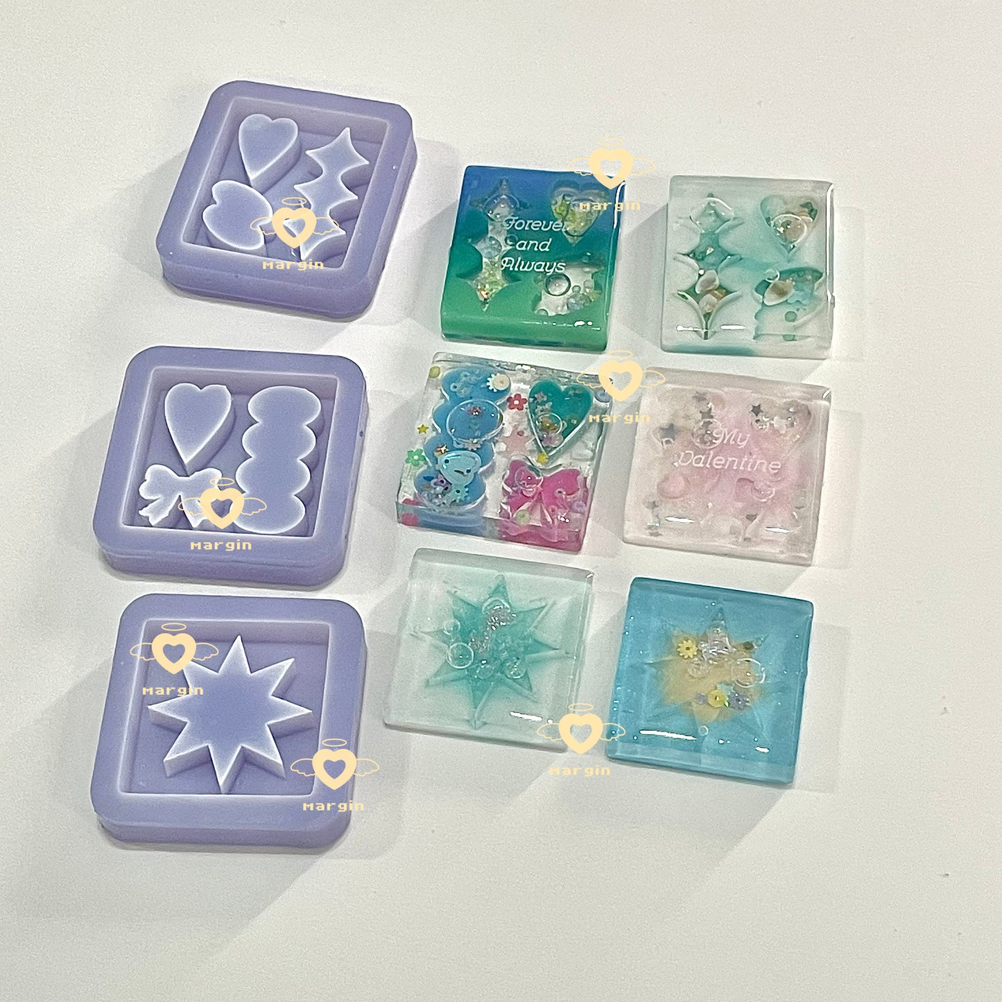 SK216 SK217 SK218 混合幾何学形状シェーカーモールド、裏地付き、アクリル、光沢