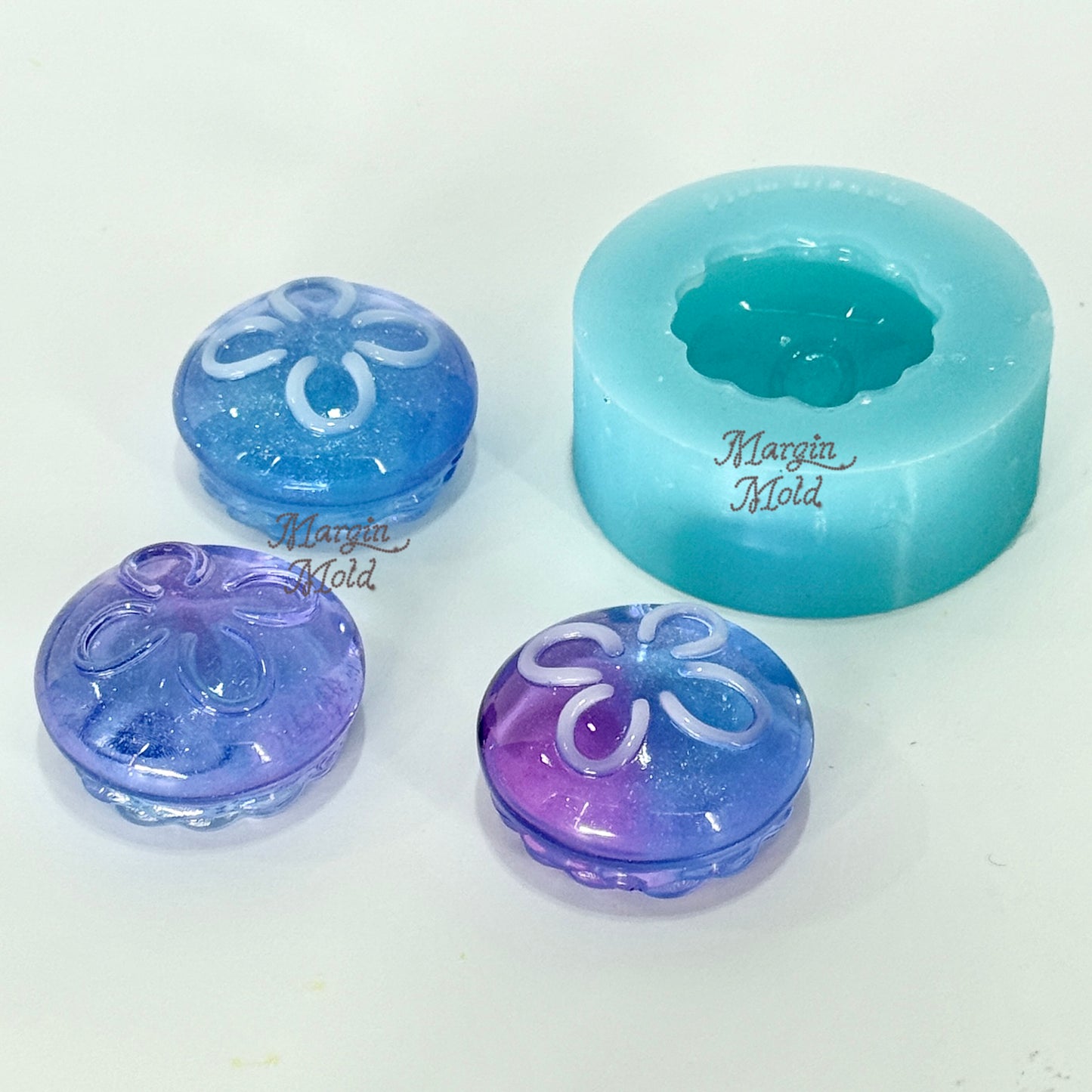 k135 round jellyfish mold, 3d printed, shiny
