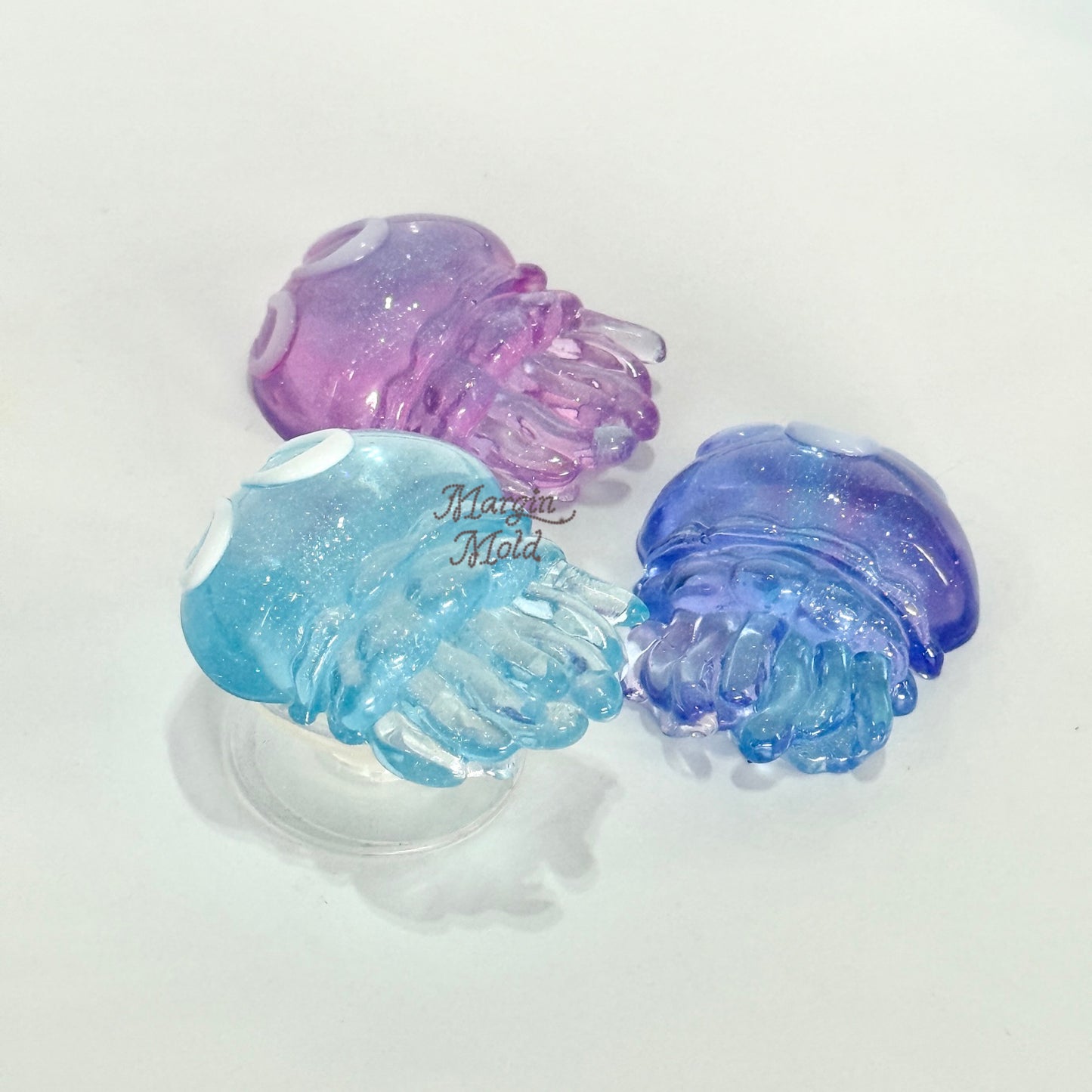 k136 floaty jellyfish mold, 3d printed, shiny