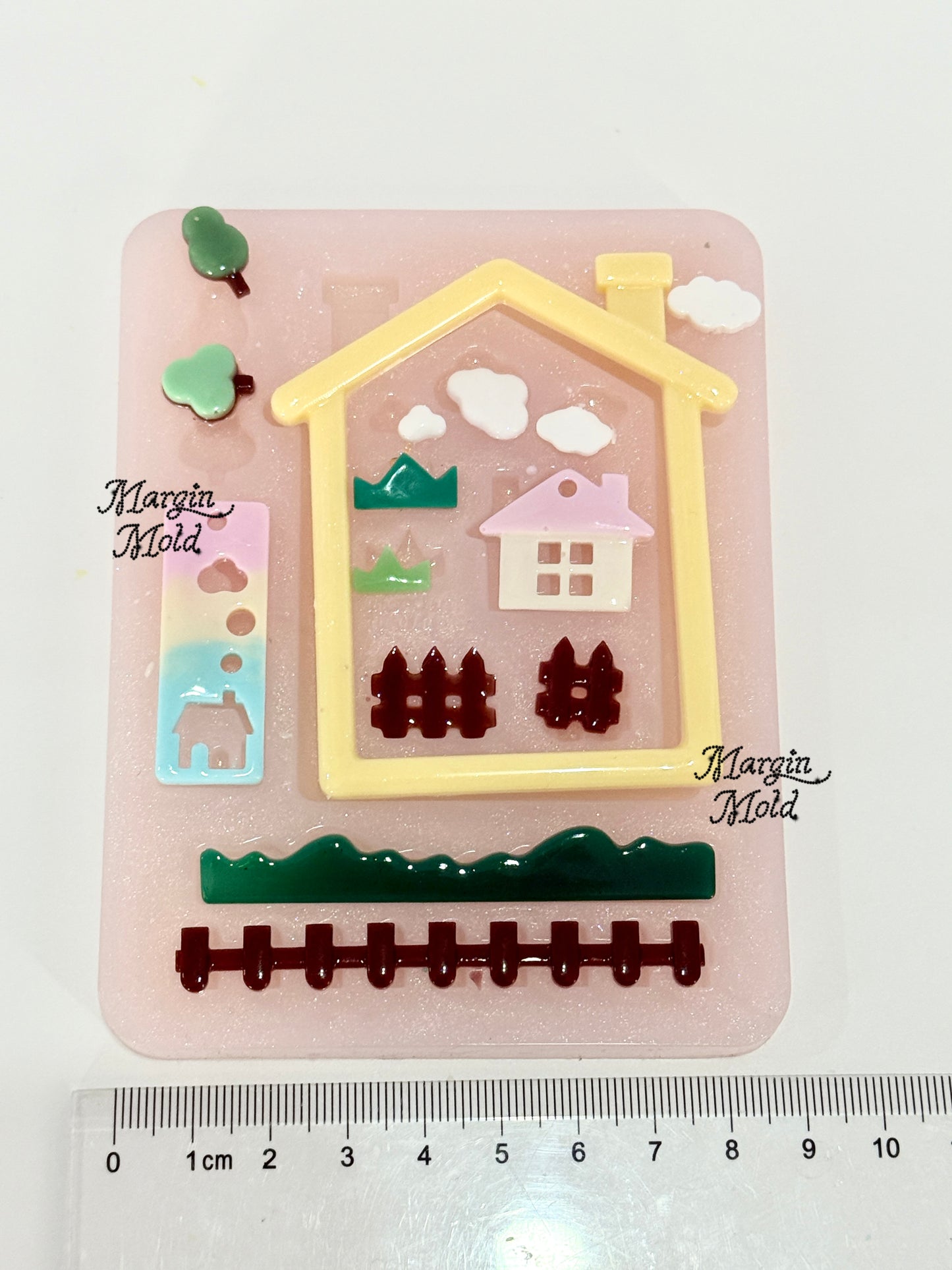 b128 bits mold cozy house frame toploader bits mold, 3d print, shiny