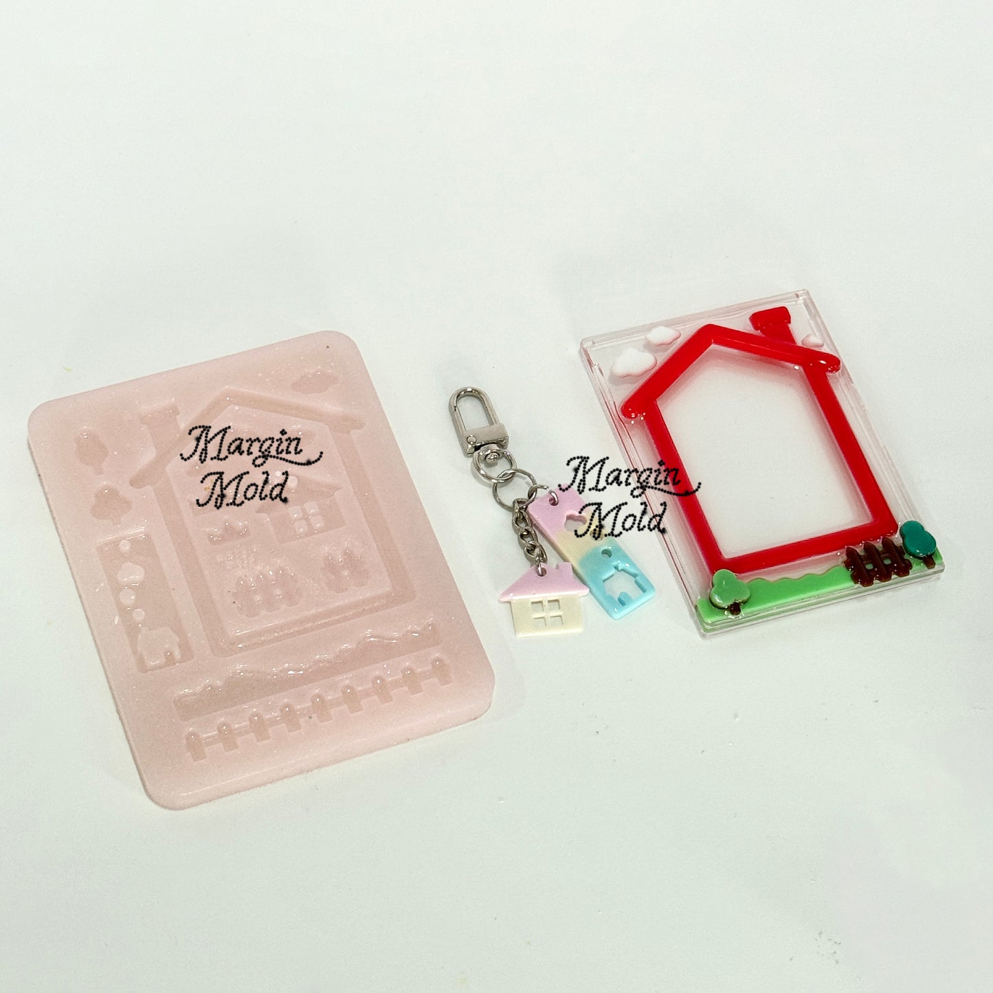 b128 bits mold cozy house frame toploader bits mold, 3d print, shiny