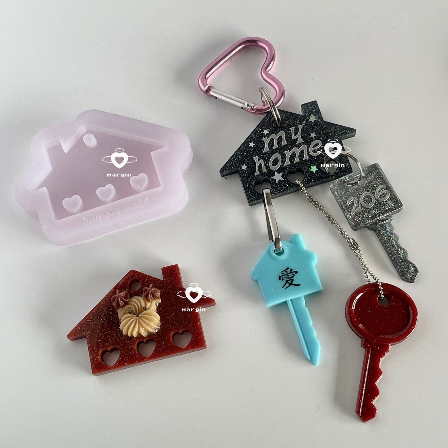 k073 k074 k075 k076 k077 room key mold & key organizer mold, 3d print, shiny