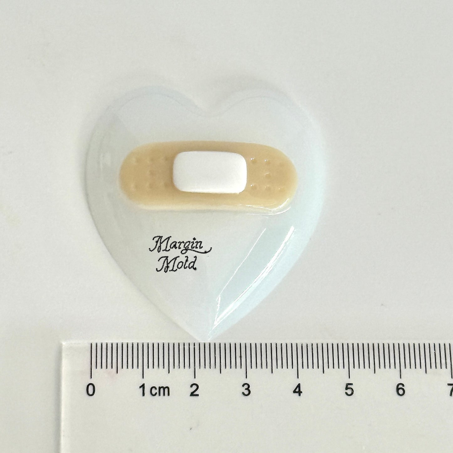 k128 heart with band-aid mold, 3d printed, shiny
