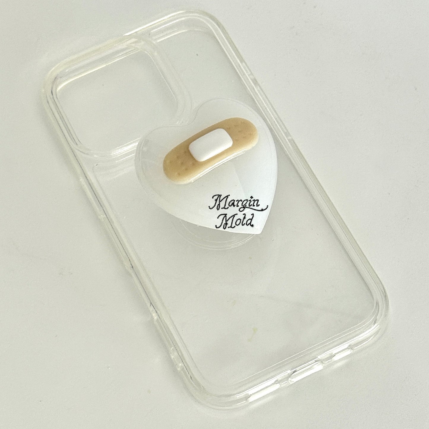 k128 heart with band-aid mold, 3d printed, shiny