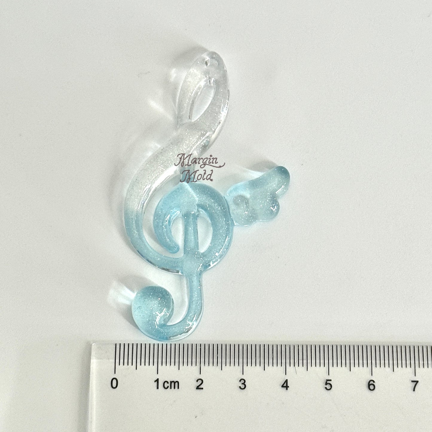 k137 k138 k139 winged music note mold, 3d printed, shiny