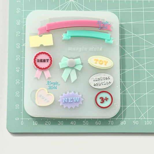 b169 toy box label bits mold, 3d print, matte