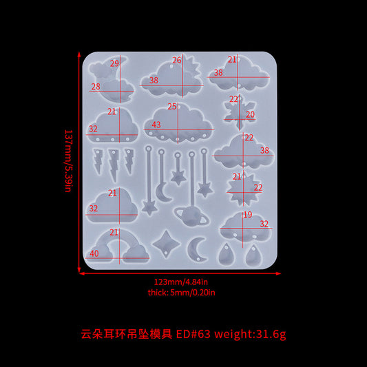 F021 cloud star moon parts mold