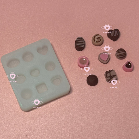 b062 bits mold bittersweet chocolate mold 3d print, matte