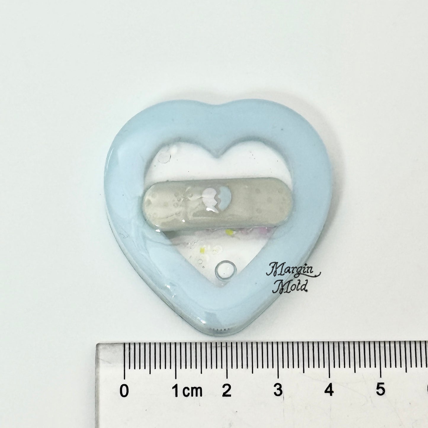 SK242 soft heart shaker mold, backed, acrylic, shiny