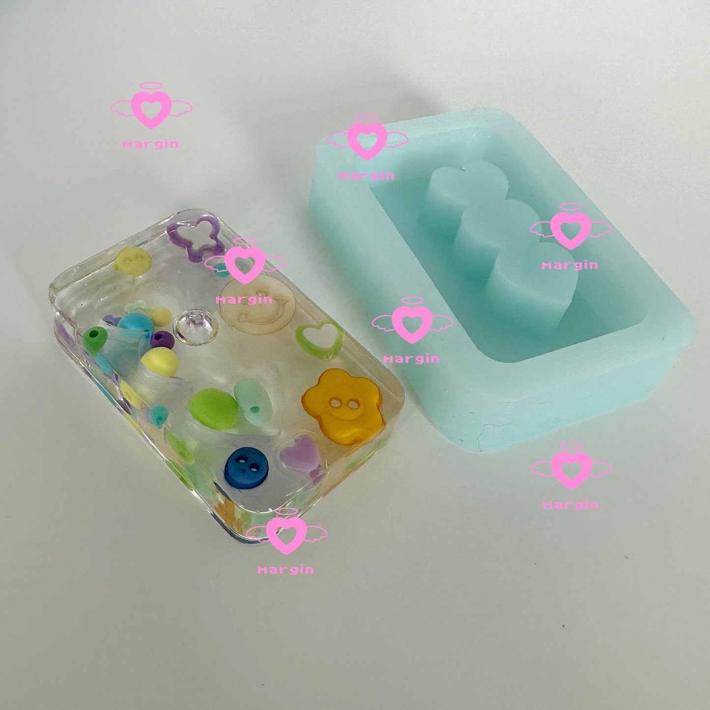 SK019 SK020 SK021 SK022 rectangular shaker molds, backed, acrylic, shiny