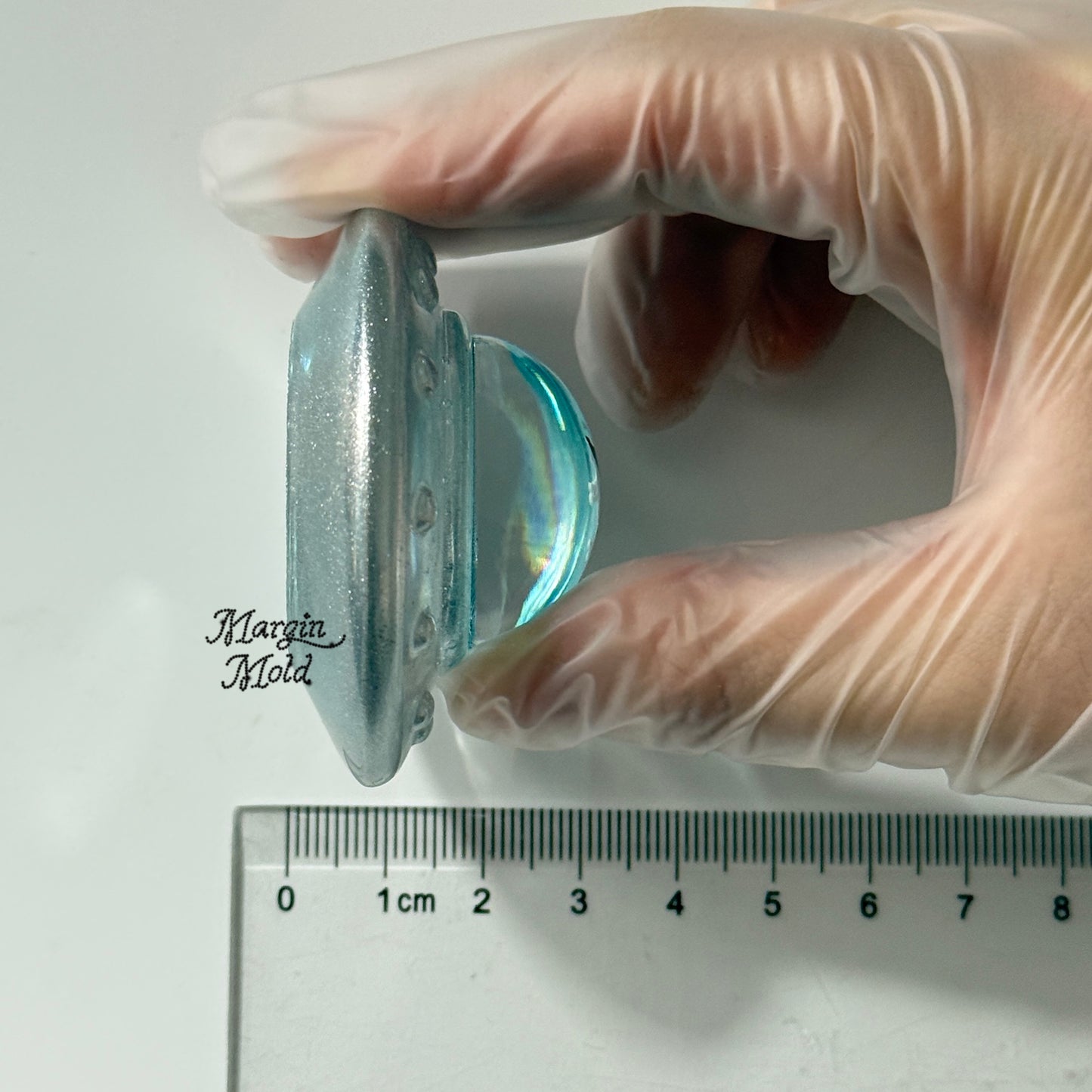 k166 3d UFO saucer mold, 3d printed, shiny