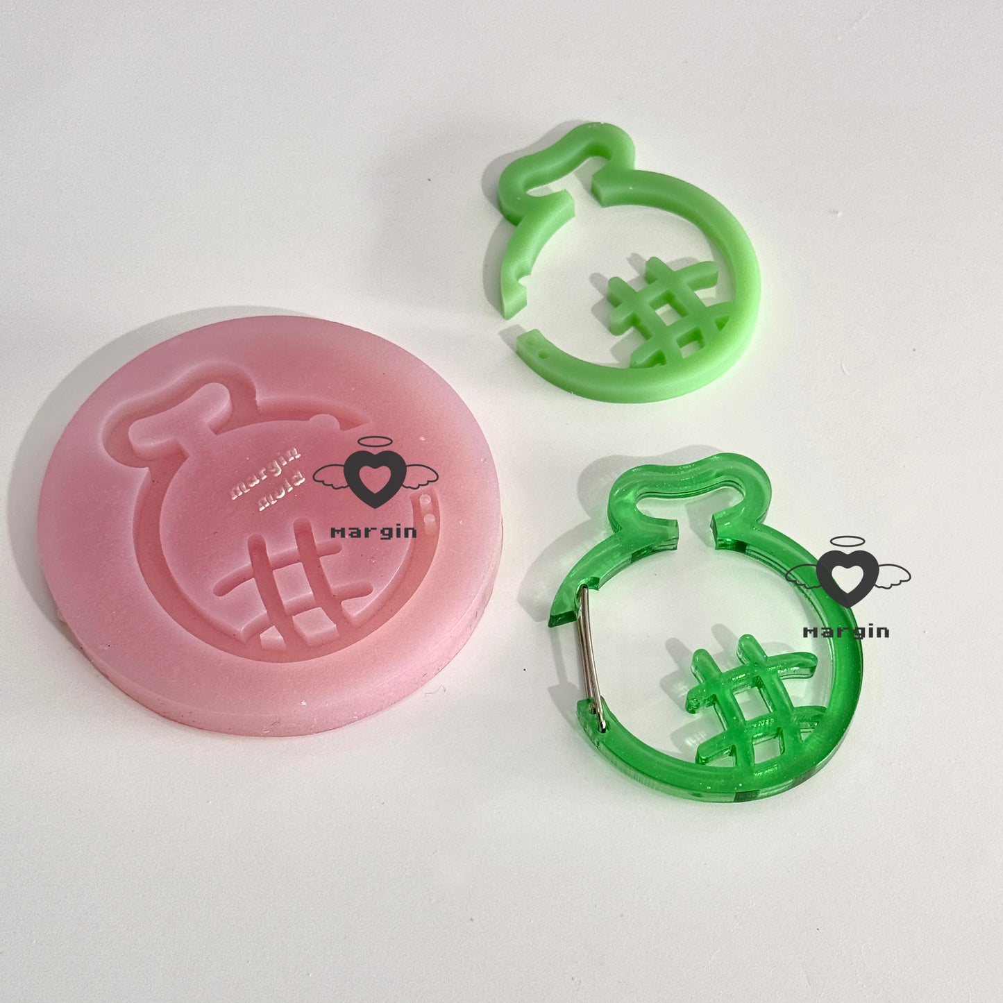 c02 carabiner mold melon shape, acrylic, shiny