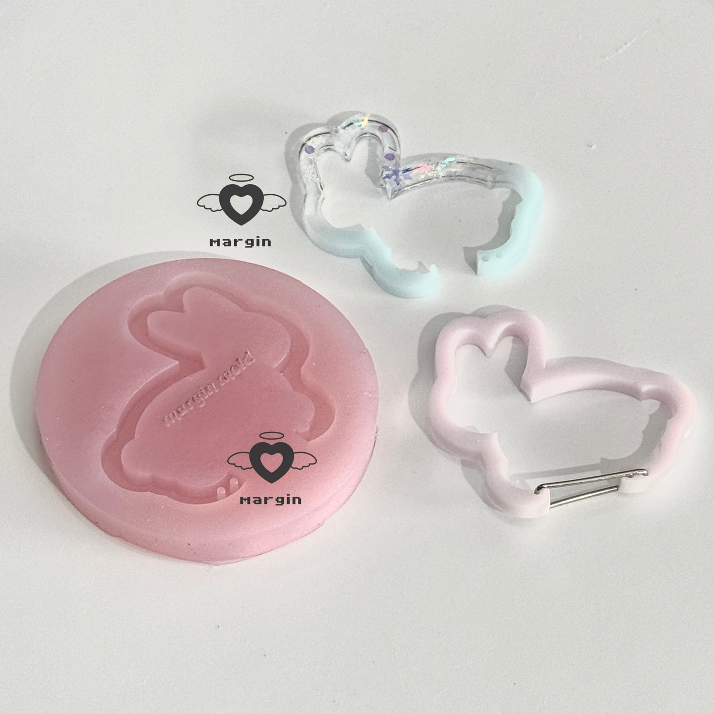 c01 carabiner mold bunny shape, acrylic, shiny