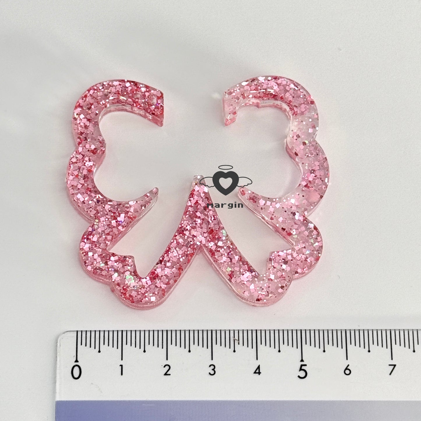 c011 carabiner mold ribbon bow, acrylic, shiny