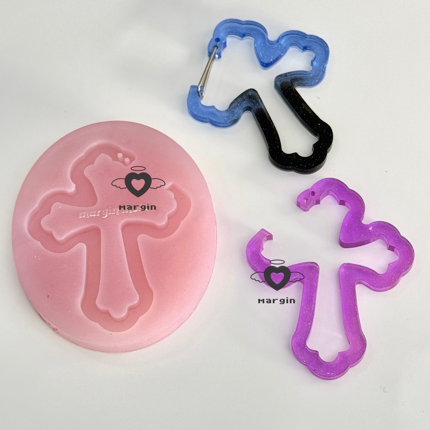 c09 carabiner mold cross, acrylic, shiny
