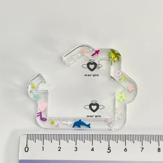 c08 carabiner mold house mold with keyring holes, acrylic, shiny