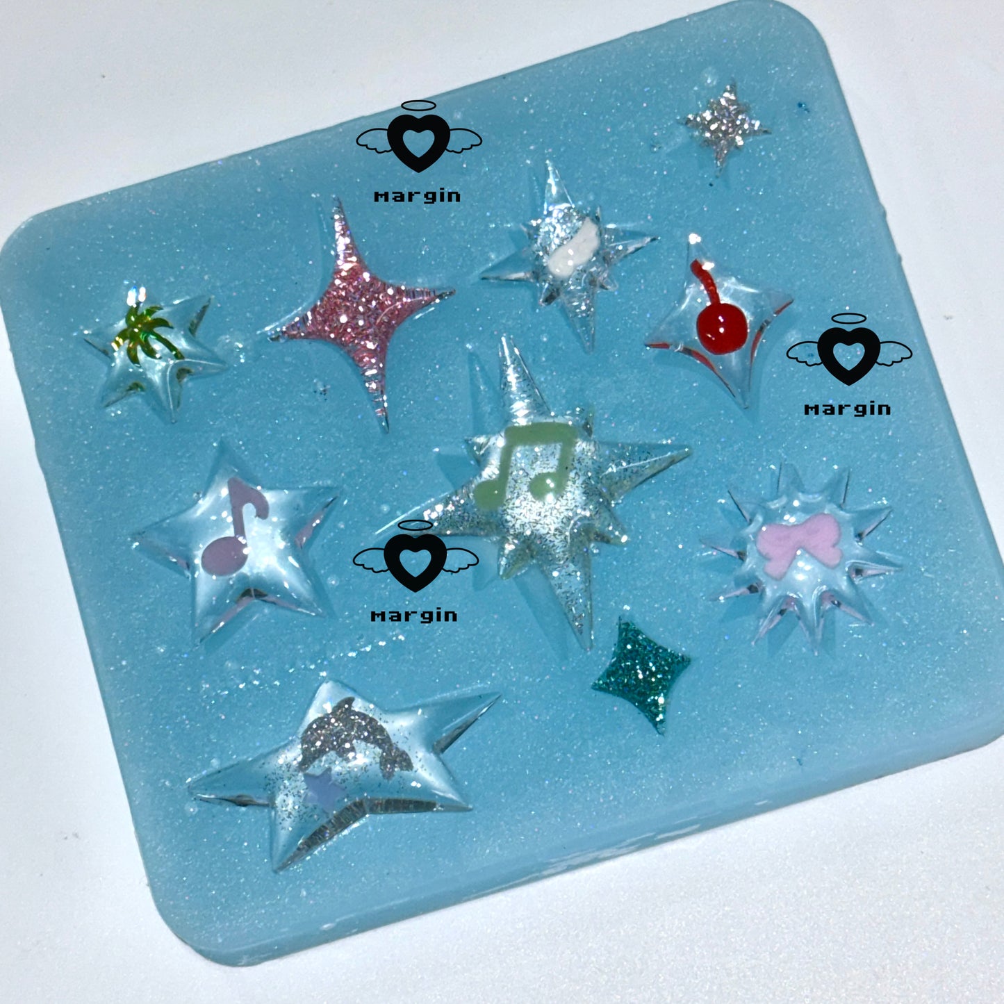 k096 multi style star mold, 3d printed, shiny