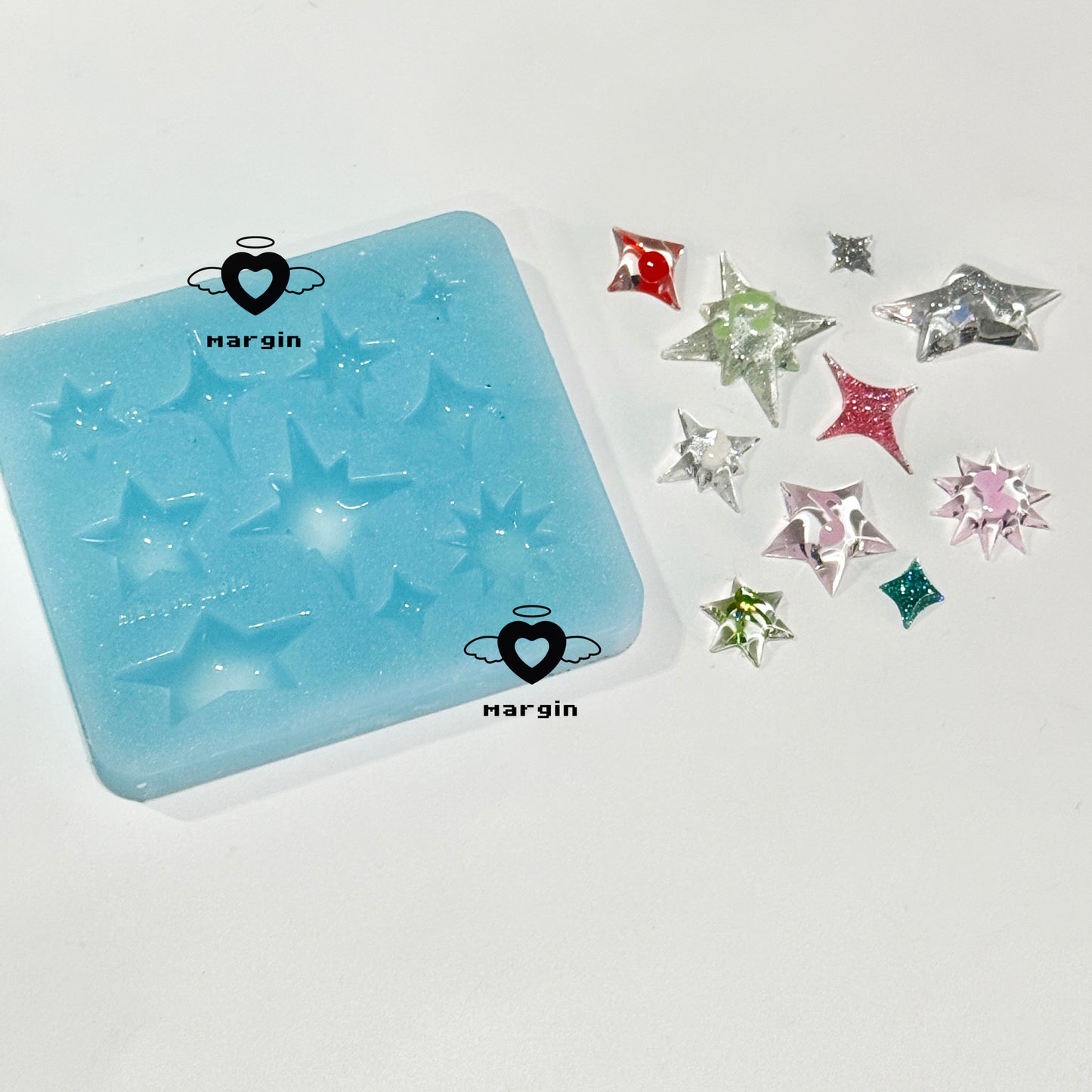k096 multi style star mold, 3d printed, shiny