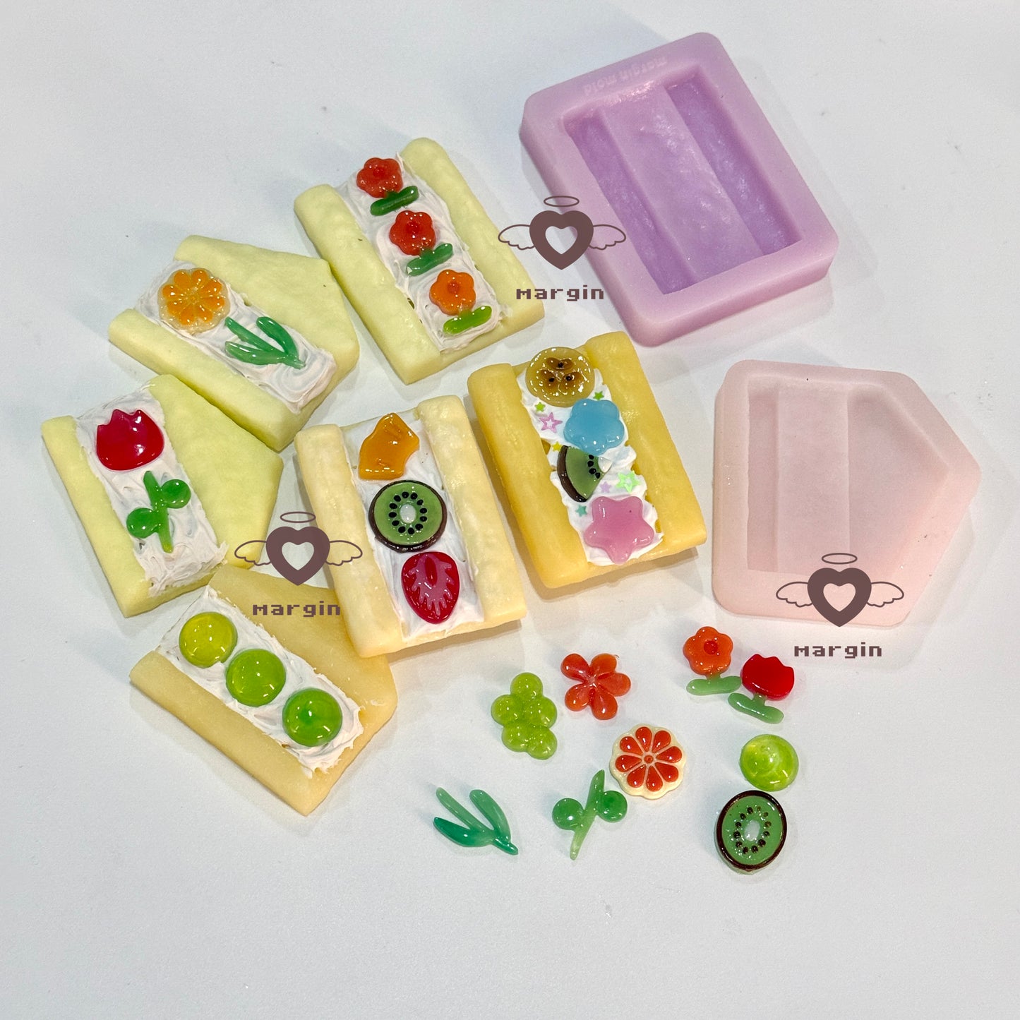 k071 b082 k072 b091 k091 k092 fruit sandwich cross-section griptok mold/fruit parts mold, 3d print, matte