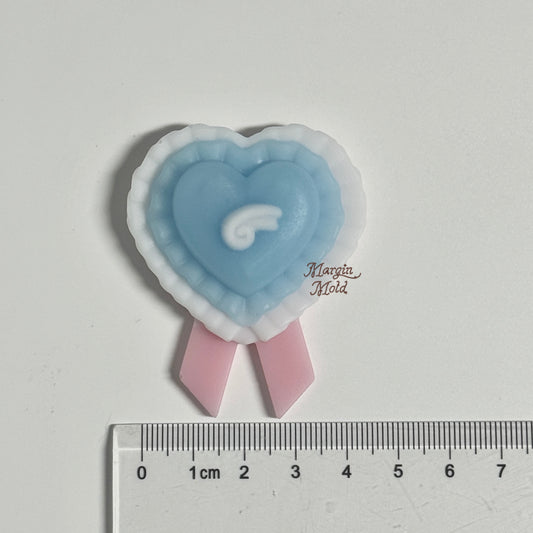 k188 k189 heart rosette solid mold, 3d printed, shiny