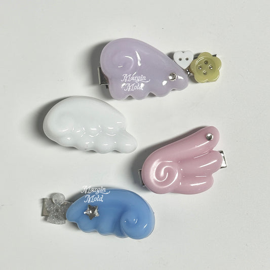 k179 sweet angel wing deco parts mold, 3d printed, shiny