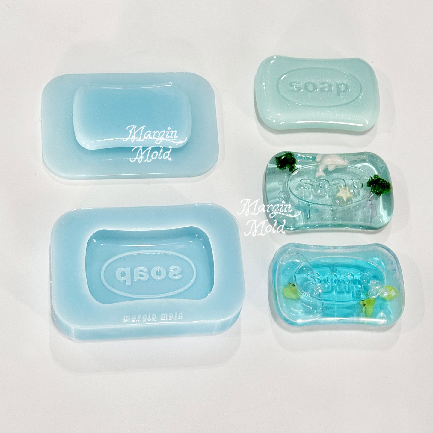 k097 3d shaker soap mold set, 3d printed, shiny