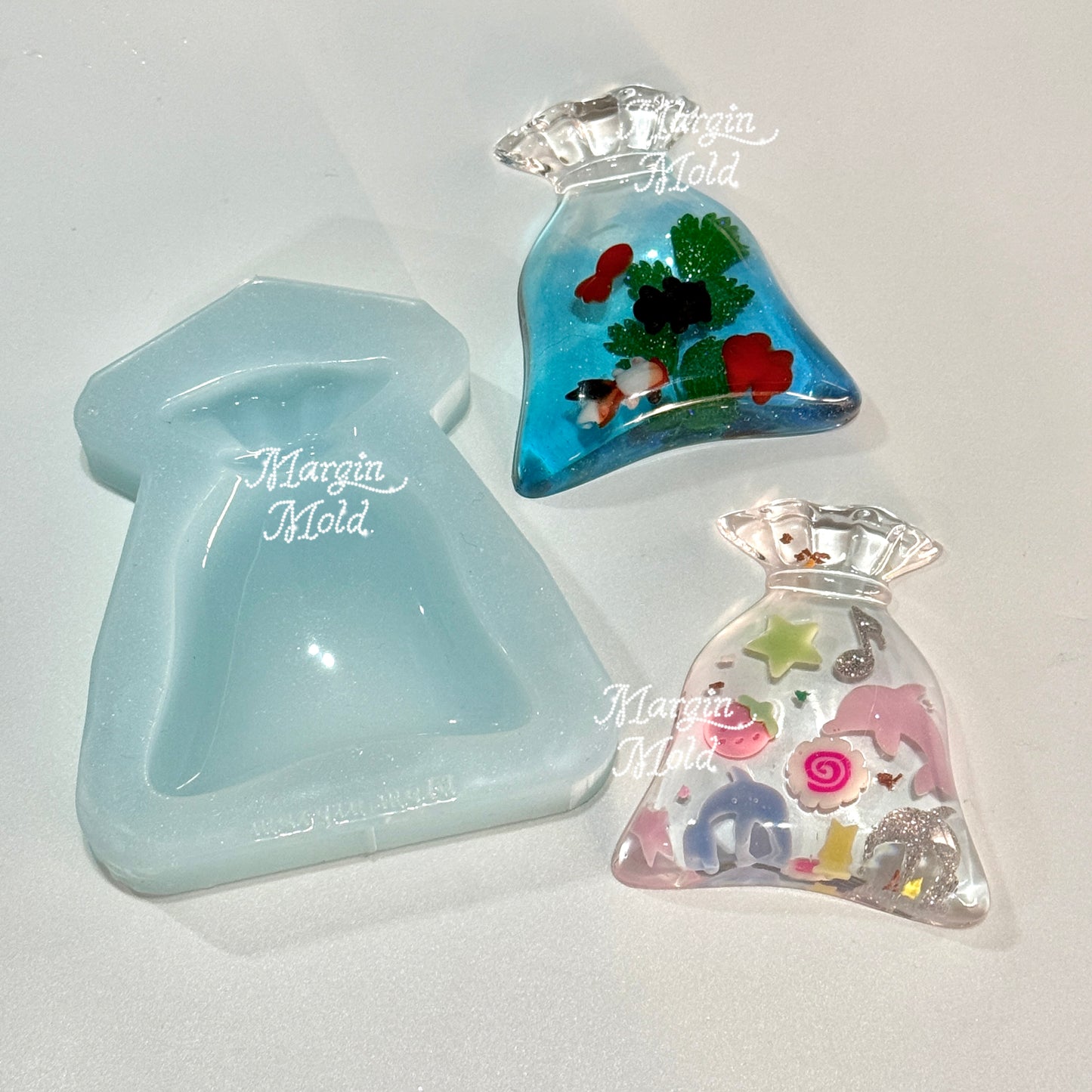 k099 3d plastic bag mold, 3d printed, shiny