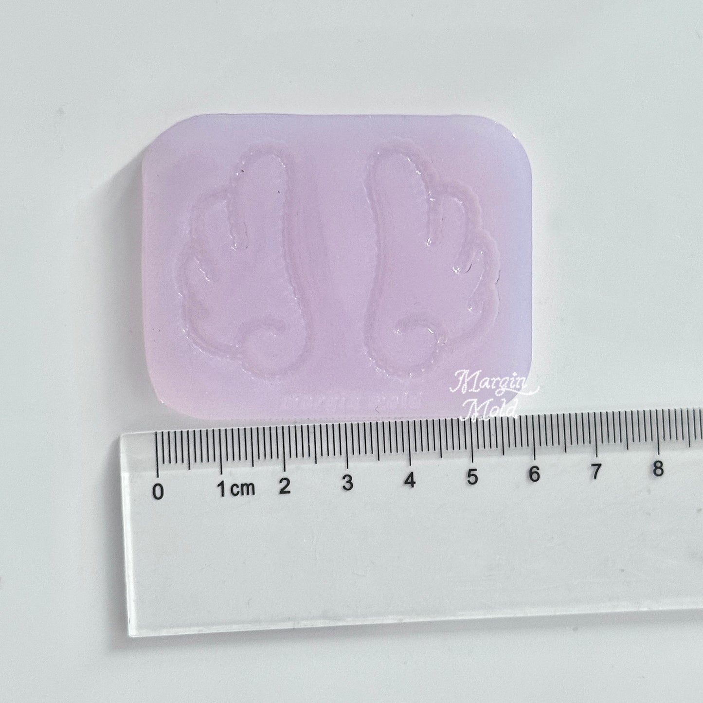k108 dotted angel wing duo mold, 3d printed, shiny