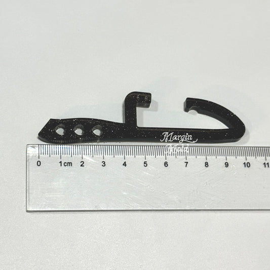 c017 carabiner mold knife with keyring holes, acrylic, shiny