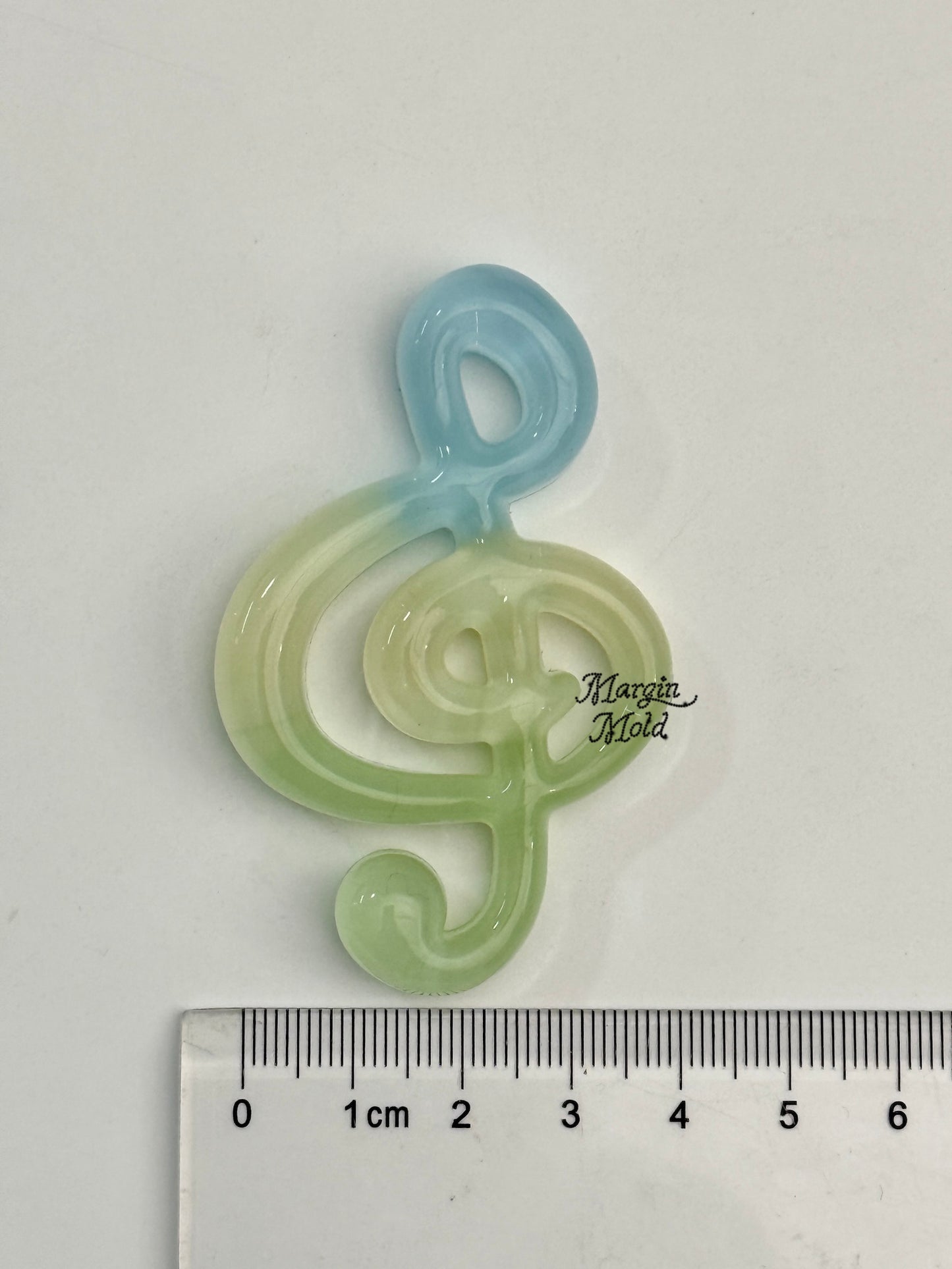 k204 puffy music note mold, 3d printed, shiny