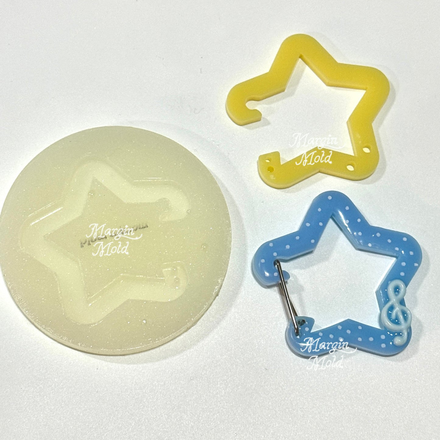 c021 carabiner mold star, acrylic, shiny