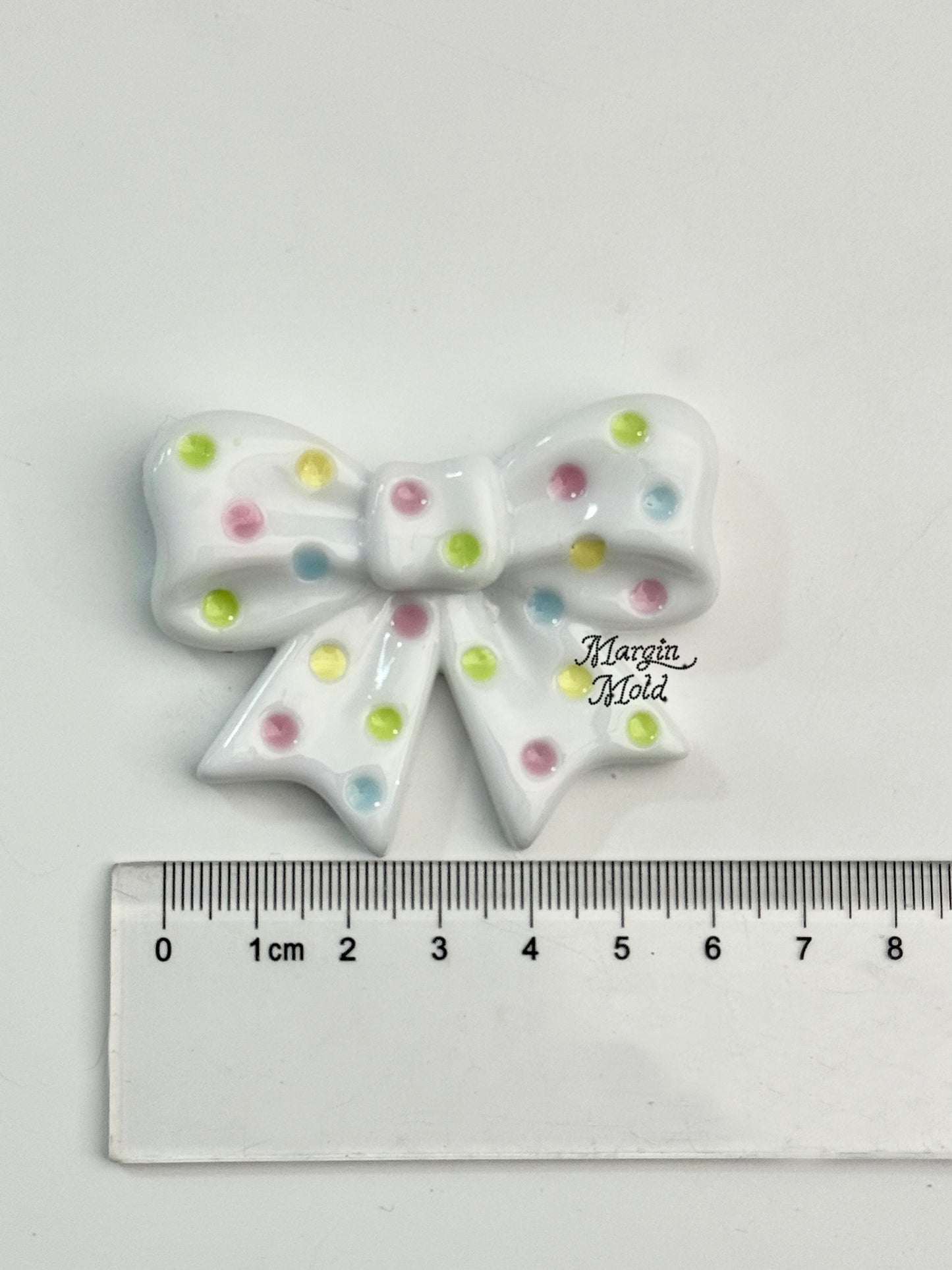 k206 dotted retro ribbon bow mold, 3d printed, shiny