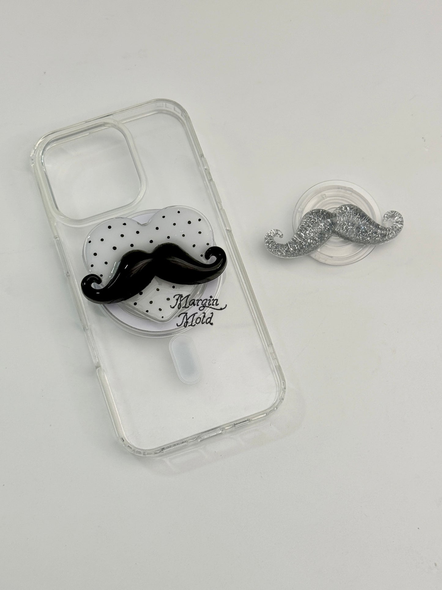 k201 mustache set mold, 3d printed, shiny