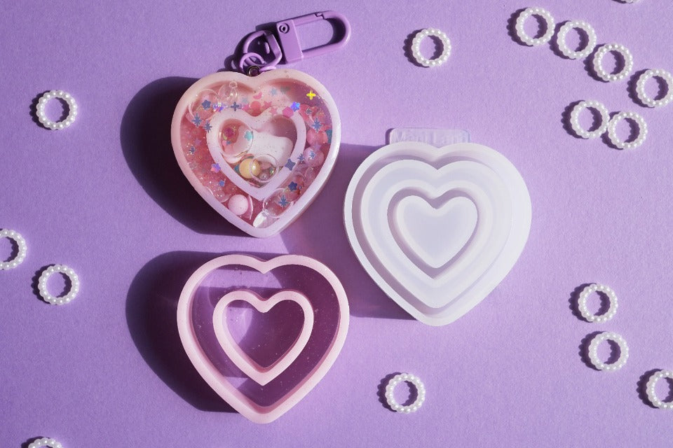 MF03 Mani Land double line heart shaker mold