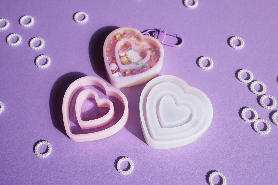 MF03 Mani Land double line heart shaker mold