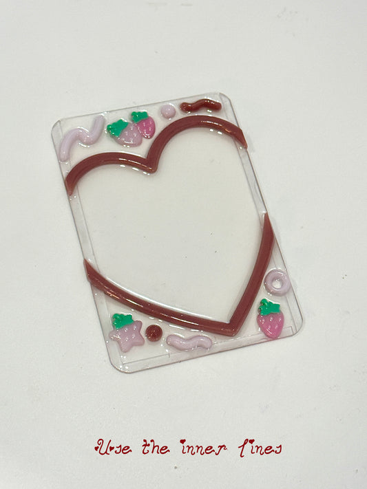 b126 bits mold 2way heart frame toploader bits mold, 3d print, shiny