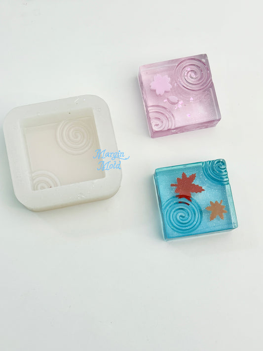 k248 Water-ripple mizu yokan griptok mold, 3d printed, shiny