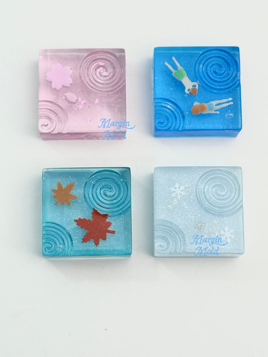 k248 Water-ripple mizu yokan griptok mold, 3d printed, shiny