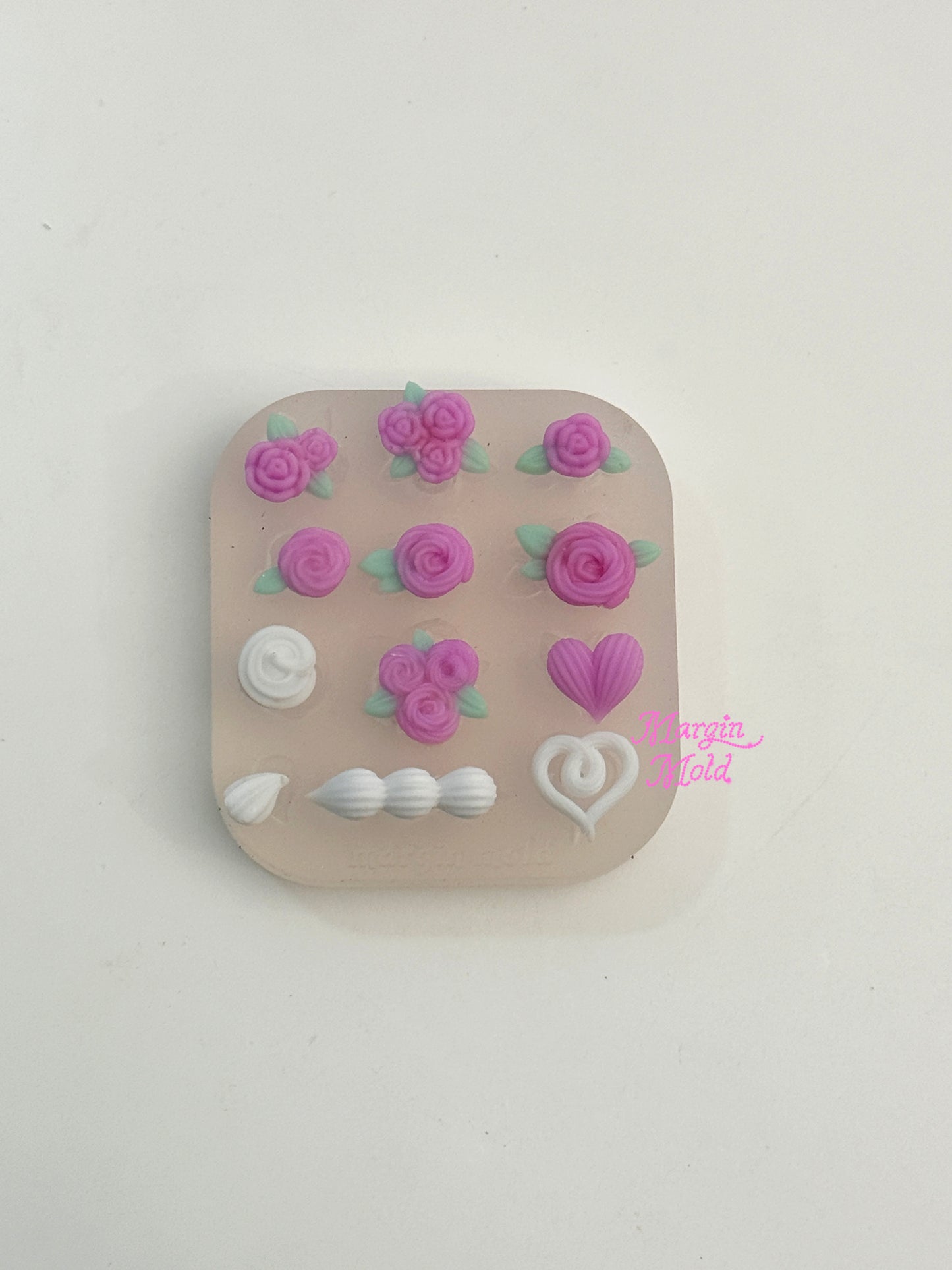 b165 bits molds buttercream rose bits mold, 3d print, matte