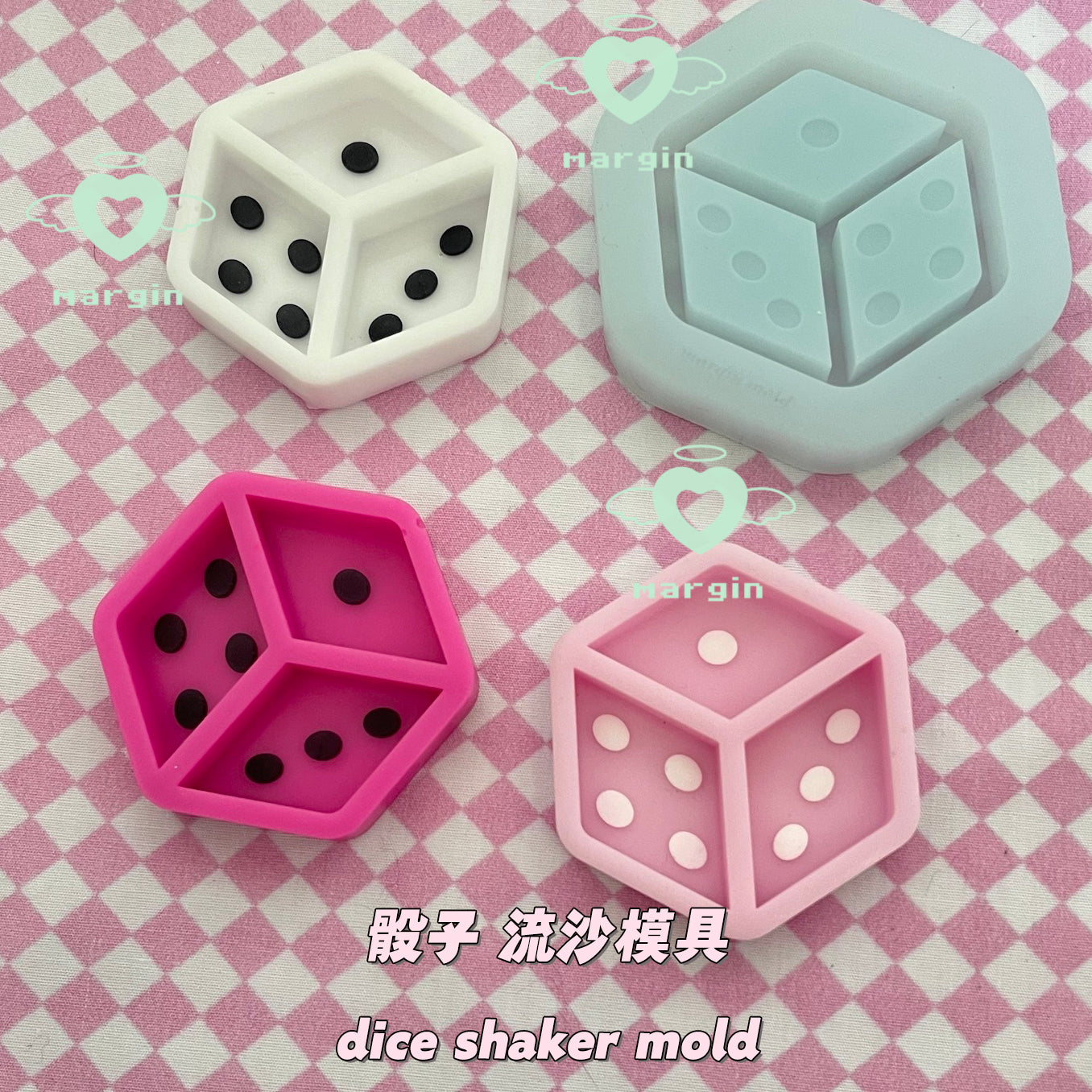 SK073 dice shaker mold, backed, 3d print, matte