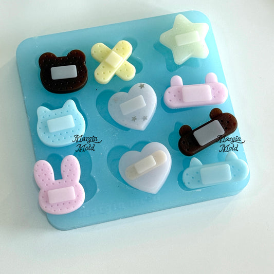b117 bits mold patchy friends bandaid mold L bits mold, 3d print, matte