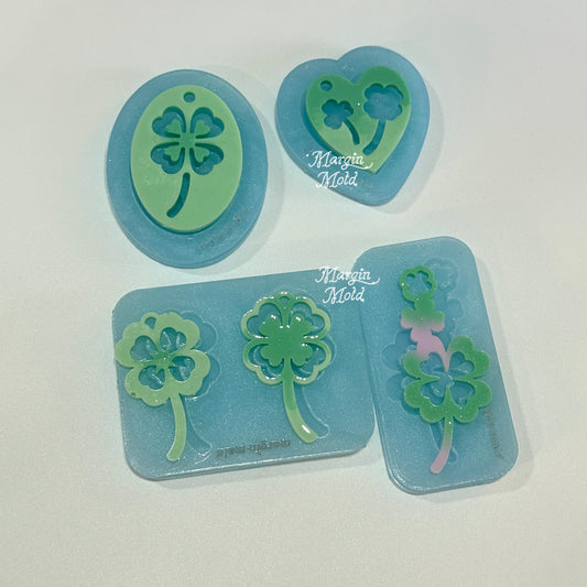 k119 k120 k121 k122 lucky clover keyring mold, arcylic, shiny