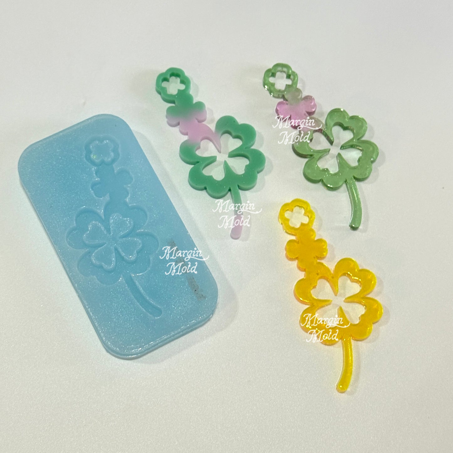 k119 k120 k121 k122 lucky clover keyring mold, arcylic, shiny