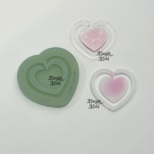 B08 heart bookmark mold, acrylic, shiny