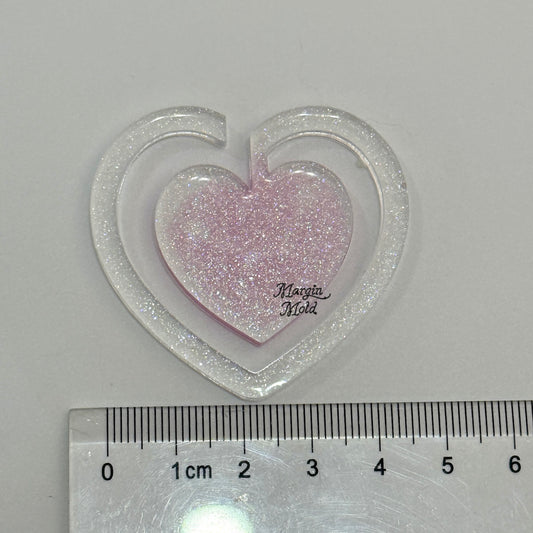 B08 heart bookmark mold, acrylic, shiny